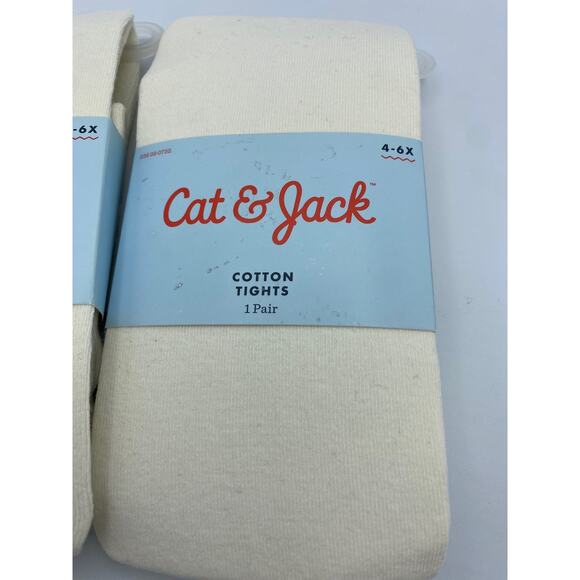 2 Cat & Jack Girls' Nylon Footed Tights Cotton Almond Cream size 4-6x - Picture 2 of 4